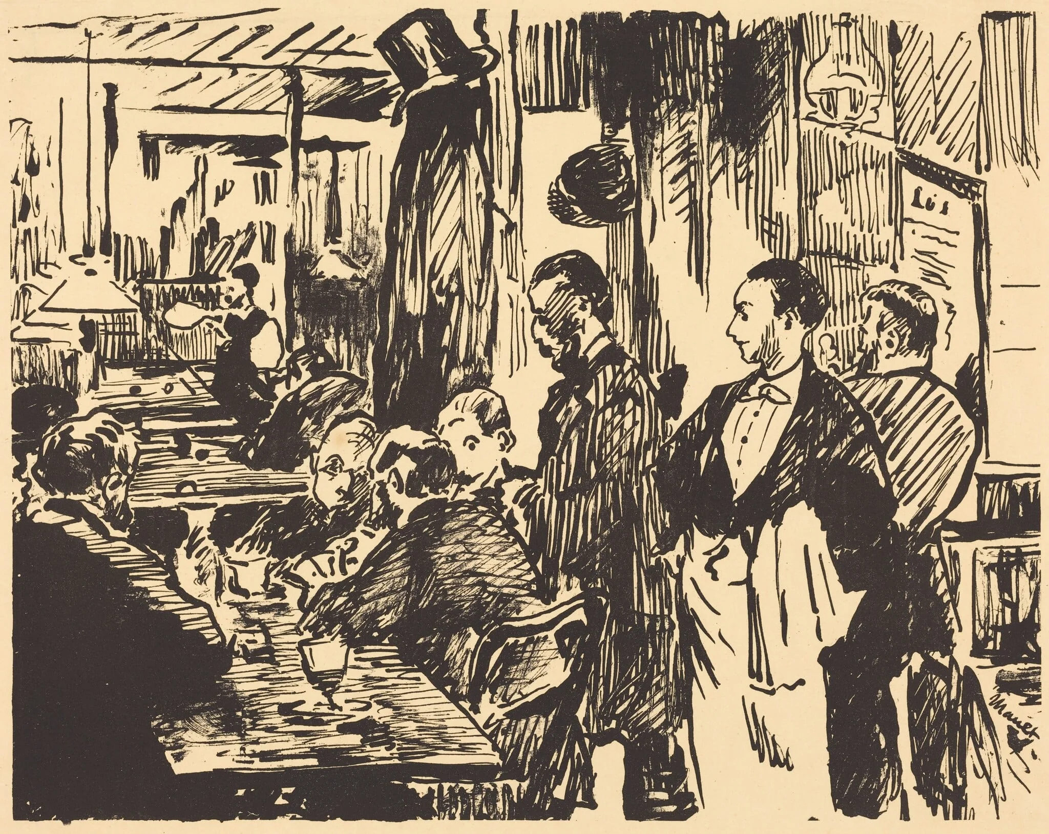 At the Café (Au café), detail