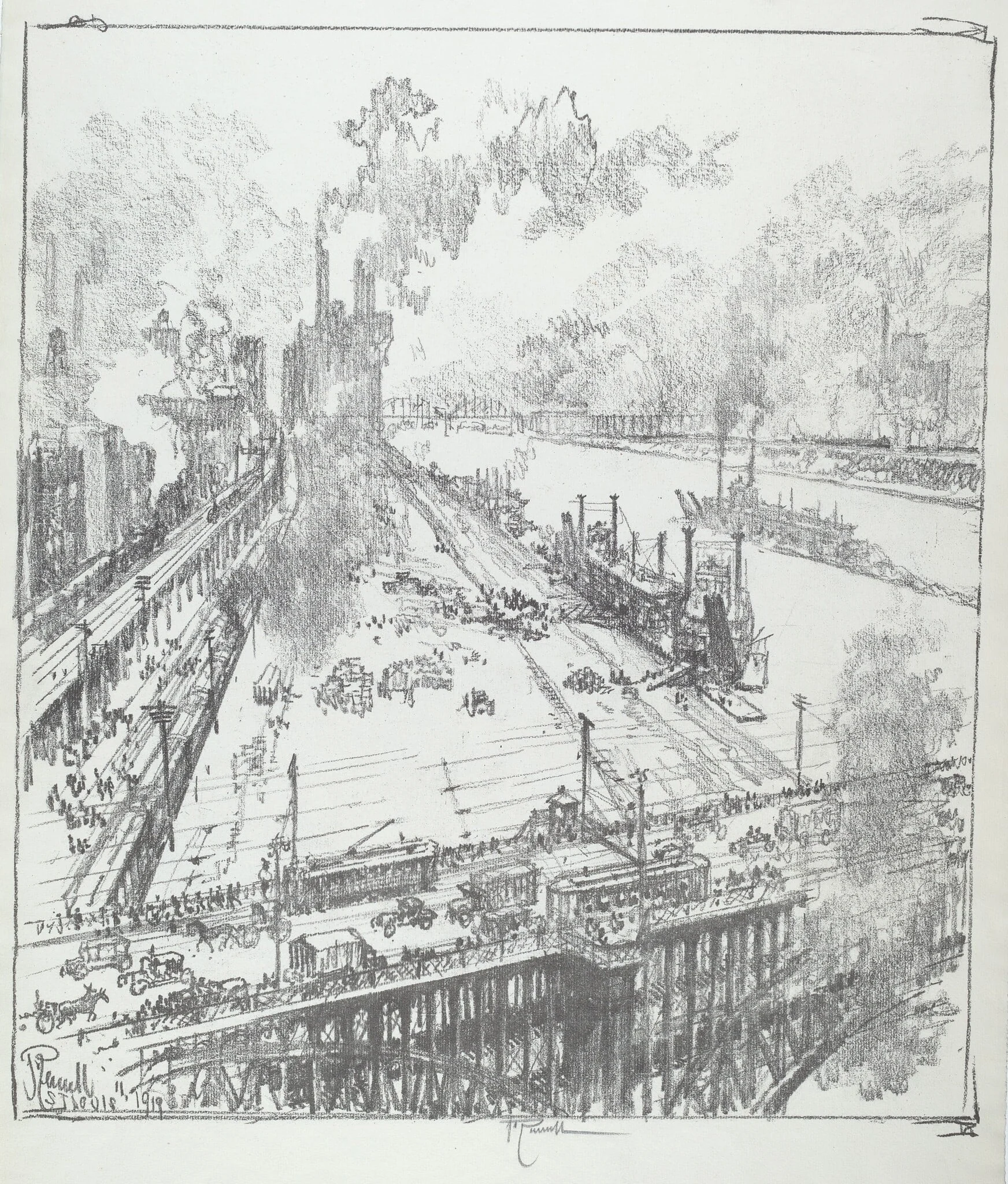 The Levee from Eads Bridge, St. Louis, detail