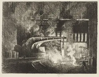 English War Work:  The Perambulator, by Joseph Pennell, 1916