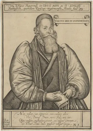 Gervase Babington, Bishop, by Renold Elstrack, ink, 1598