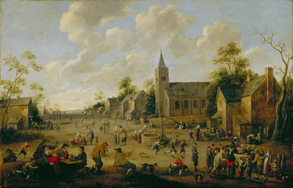 A Village Festival, by Joost Cornelisz Droochsloot, unspecified, 1645