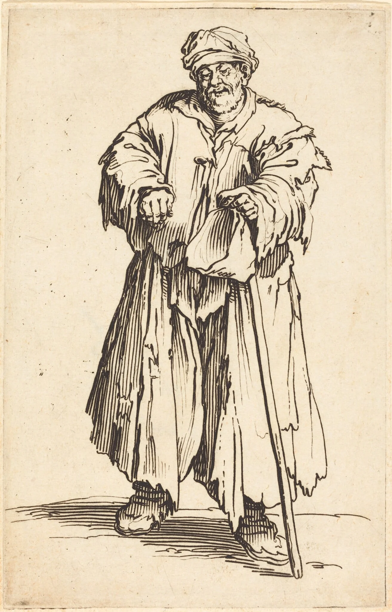 Fat Beggar with Eyes Cast Down, detail