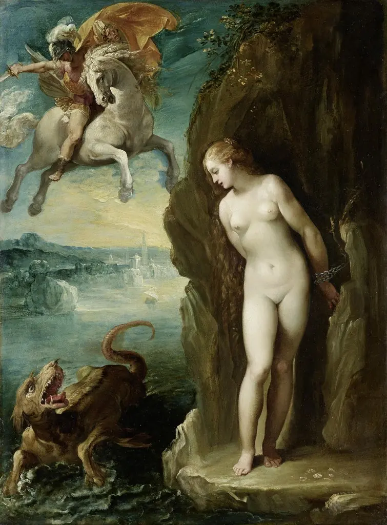 Perseus Freeing Andromeda, by Giuseppe Cesari, oil, 1598
