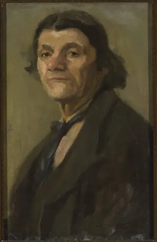 Male portrait, by Stanisław Lentz, oil, 1900