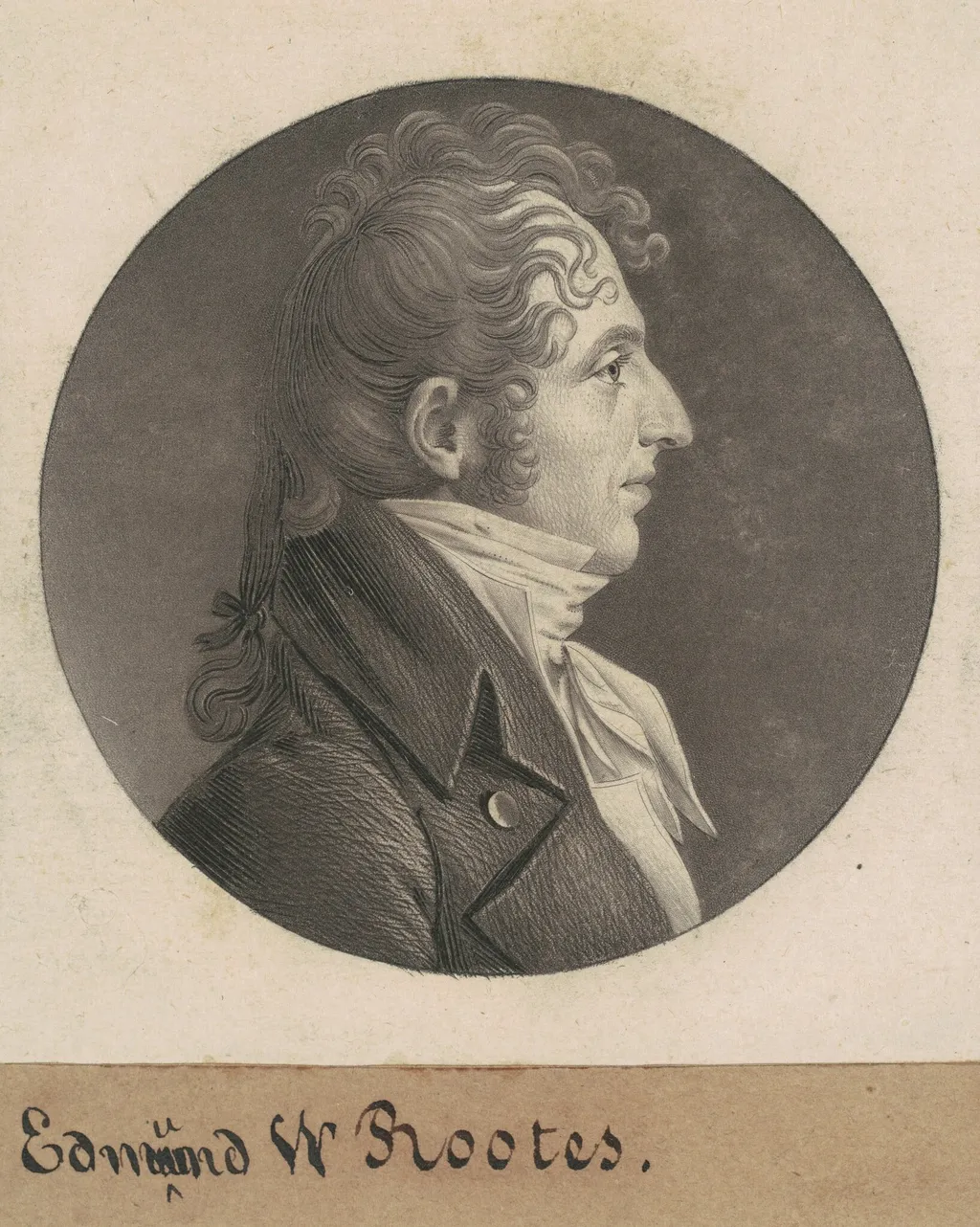 Edmund Wilcox Rootes, by Charles B. J. Févret de Saint-Mémin, ink, 1808