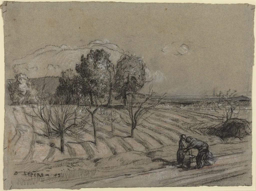 Spring, by Auguste Lepère, charcoal, 1909