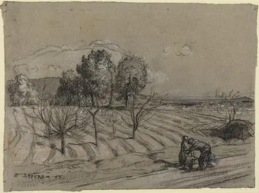 Spring, by Auguste Lepère, charcoal, 1909