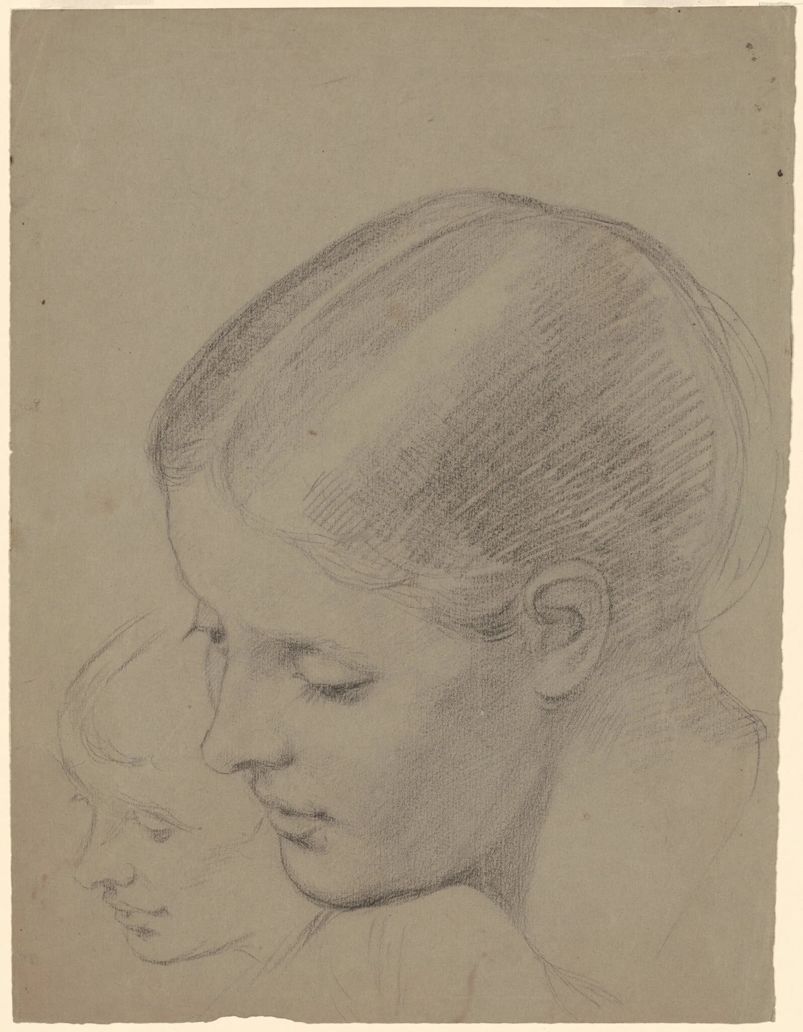 Studies of a Female Head [recto], detail