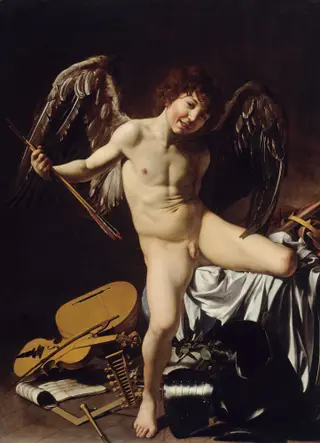 Amor Vincit Omnia, by Caravaggio, oil, 1601