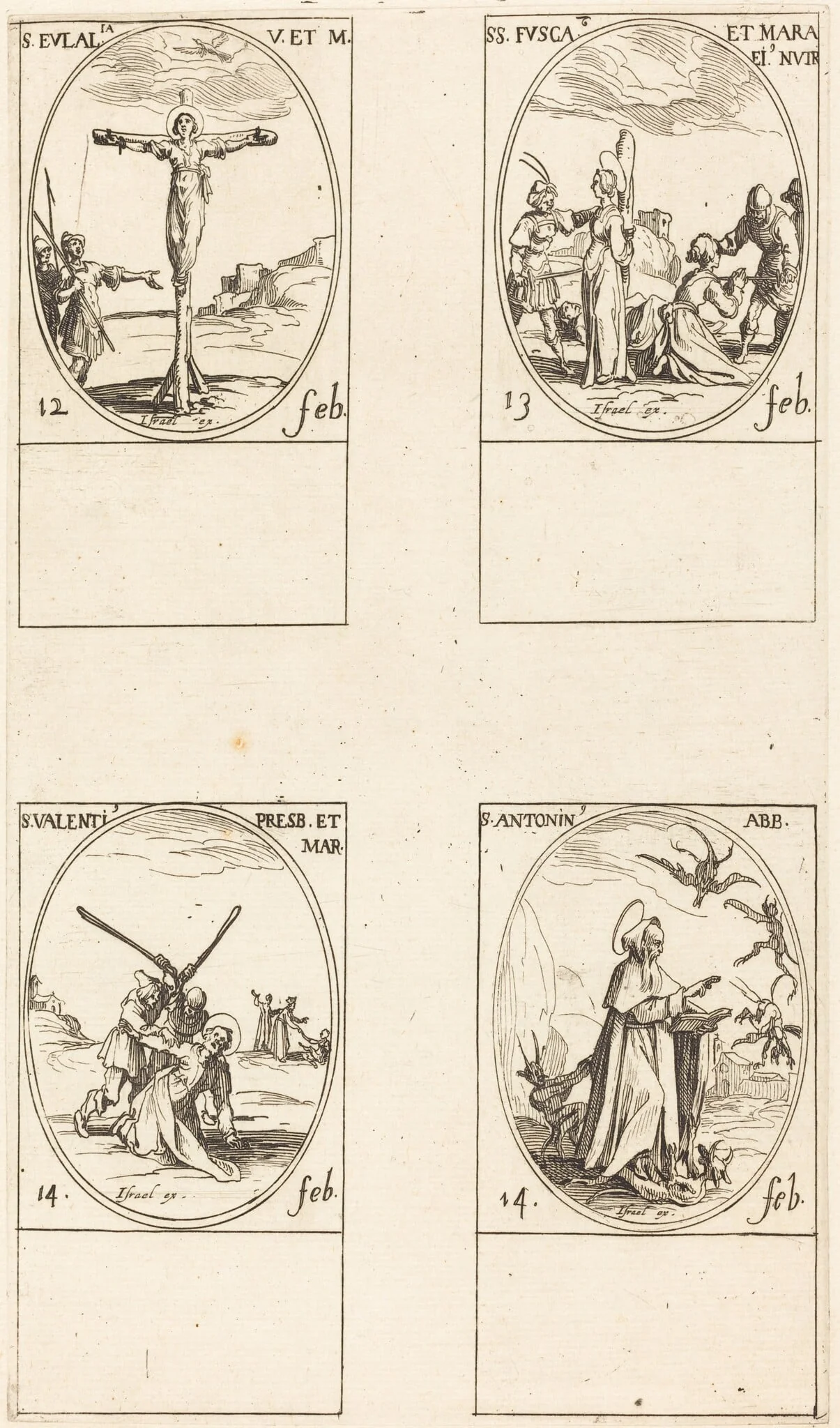 St. Eulalia; St. Fusca and Maura; St. Valentine; St. Anthony, detail