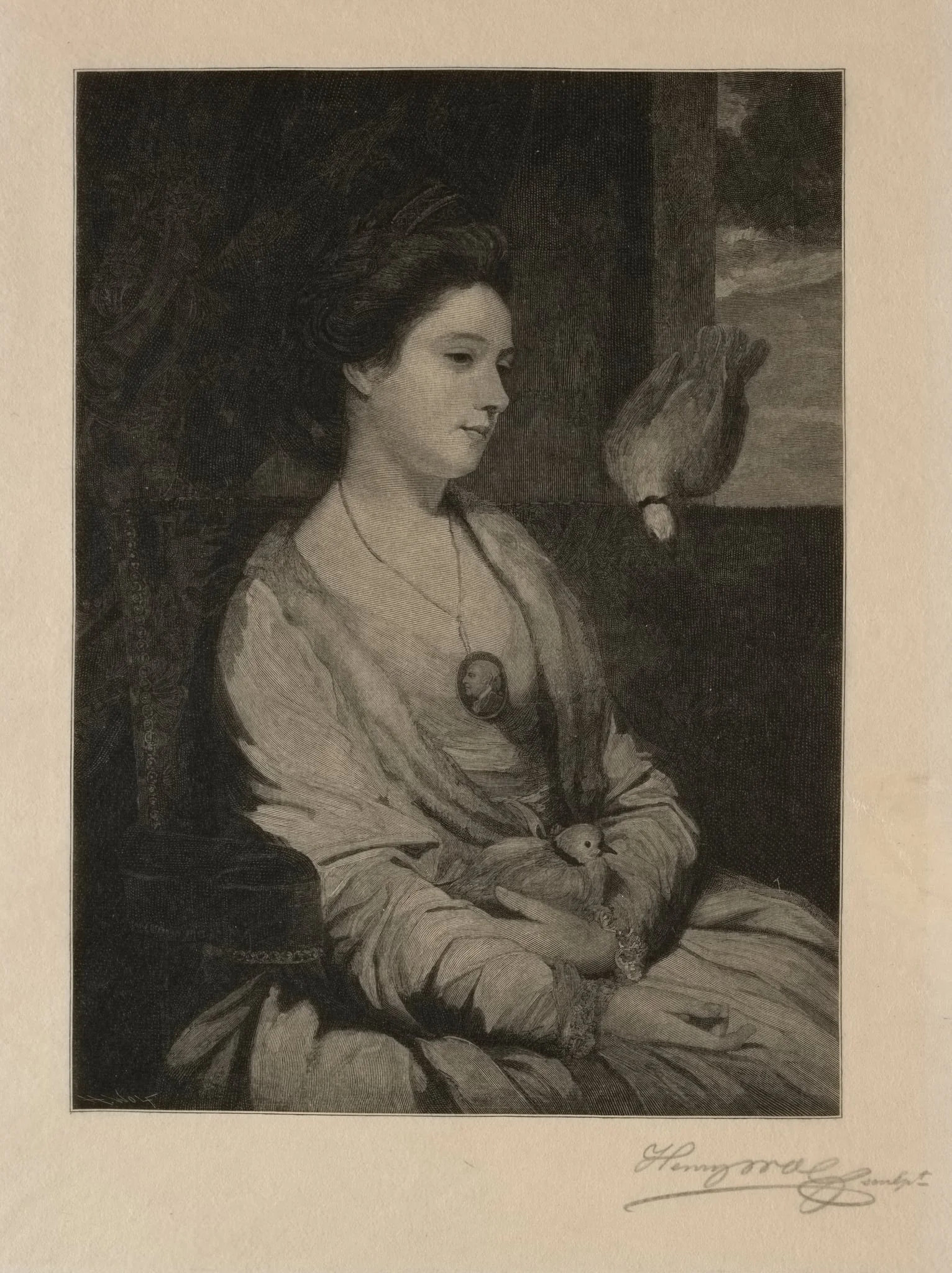 Girl with Doves, detail