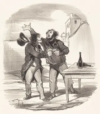 Membre... du dix Décembre prenant le la..., by Honoré Daumier, ink, 1850