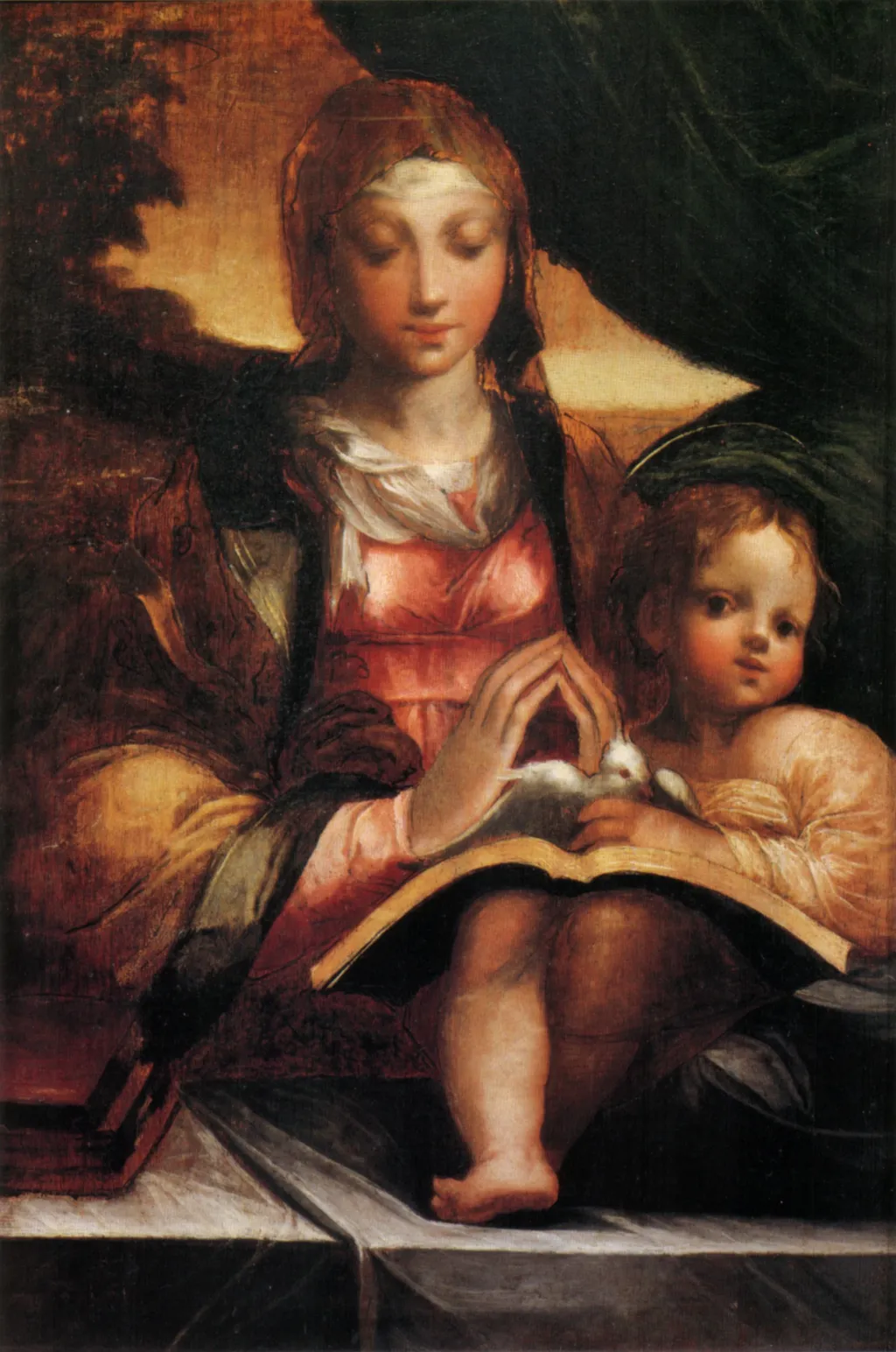 Madonna with child, by Parmigianino, oil, 1525