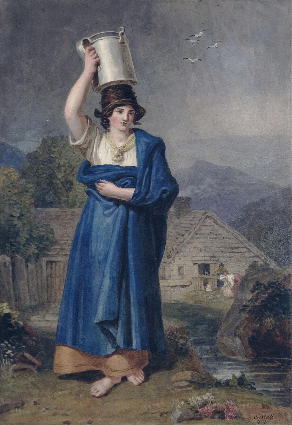 Welsh Peasant Girl, by Joshua Cristall, watercolor, 1827
