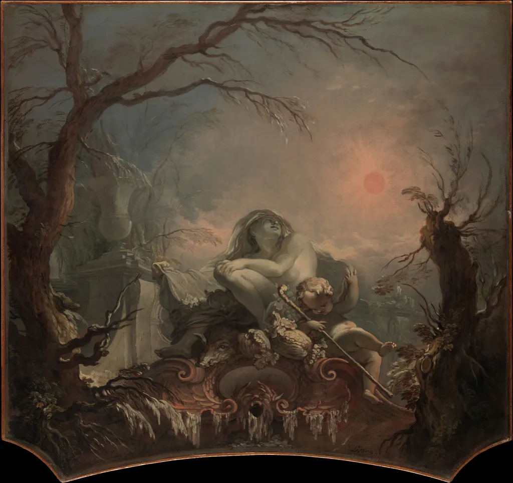 Allegory of Winter, by Jacques de Lajoue, oil, 1733