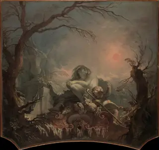 Allegory of Winter, by Jacques de Lajoue, oil, 1733