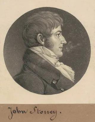 John Stoney, by Charles B. J. Févret de Saint-Mémin, ink, 1809
