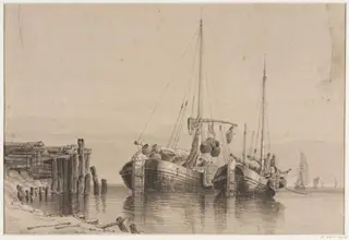 Fishing Boats, by Skinner Prout, 1850