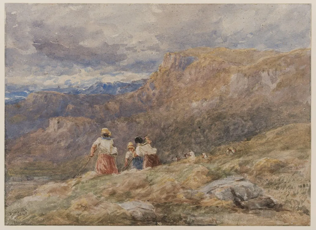 Haymaking, Welsh Mountains, by David Cox, watercolor, 1848