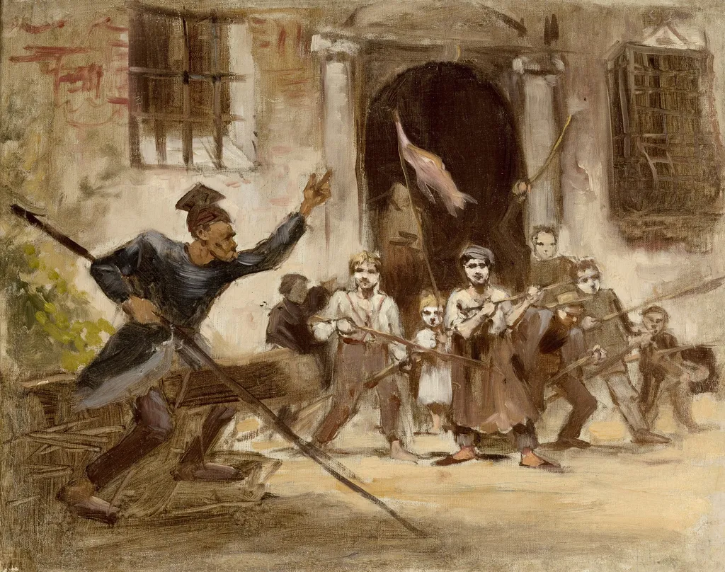Levy in Mass, by Maurycy Gottlieb, oil, 1873