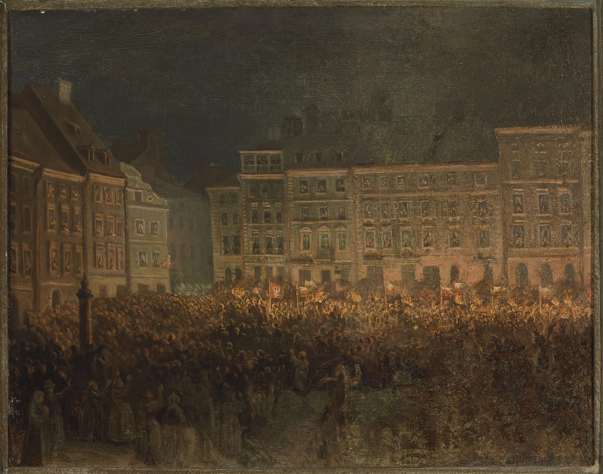 Patriotic manifestation at the square of the Old Town in 1861, detail