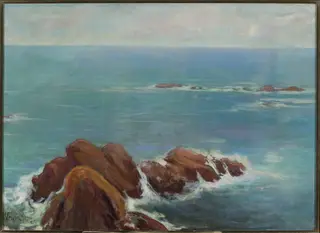 Rocks in Belle-Ille, by Władysław Ślewiński, oil, 1904