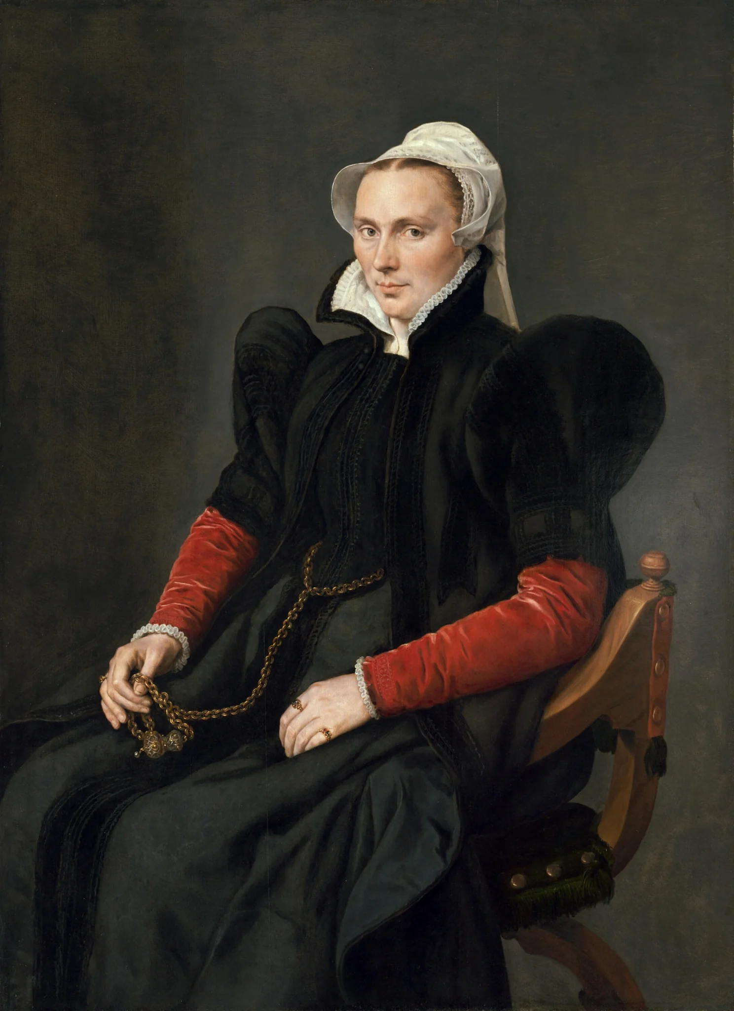 Portrait of a Seated Woman, detail