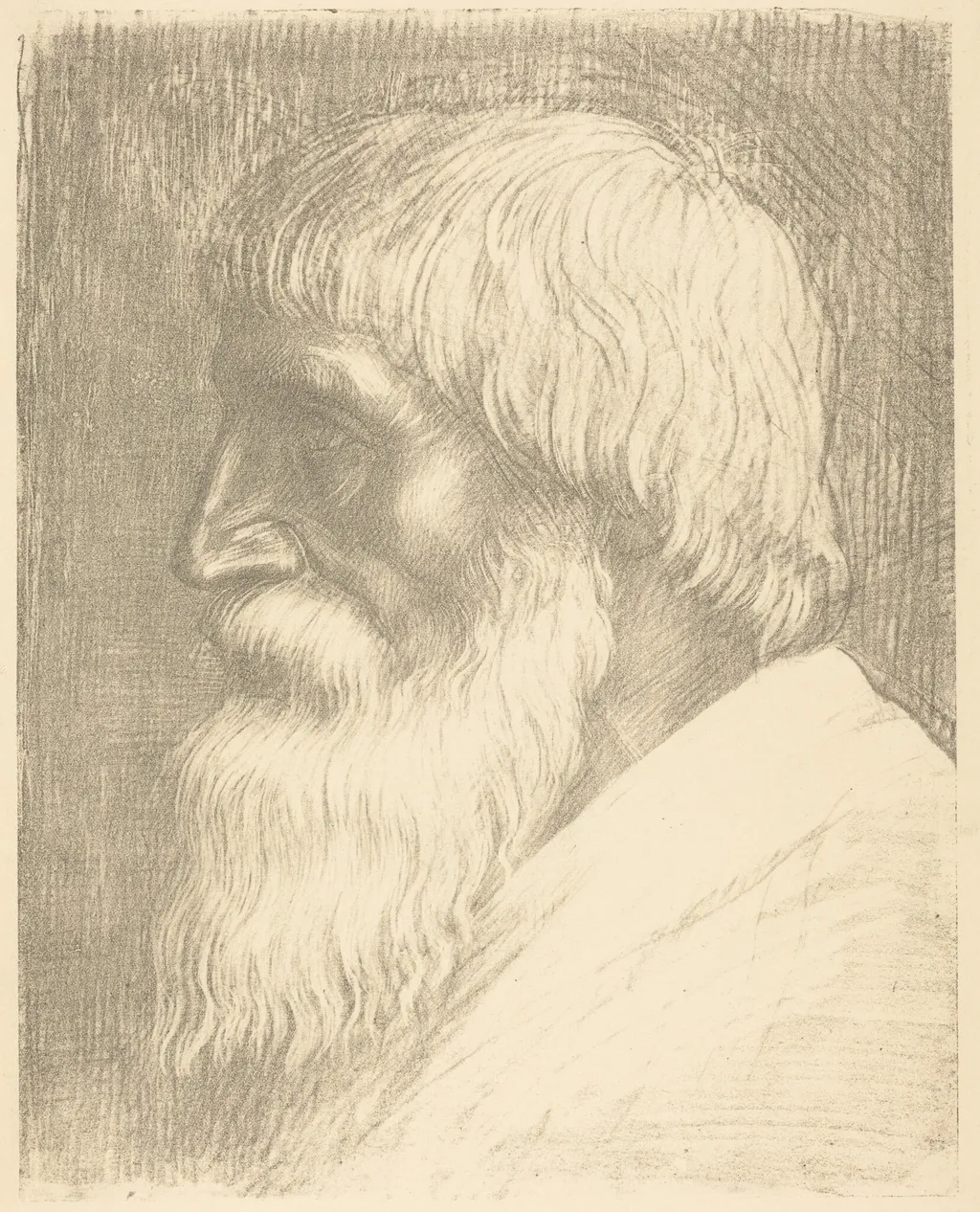 Head of a Man (Tete d'homme), by Alphonse Legros, ink, 1874