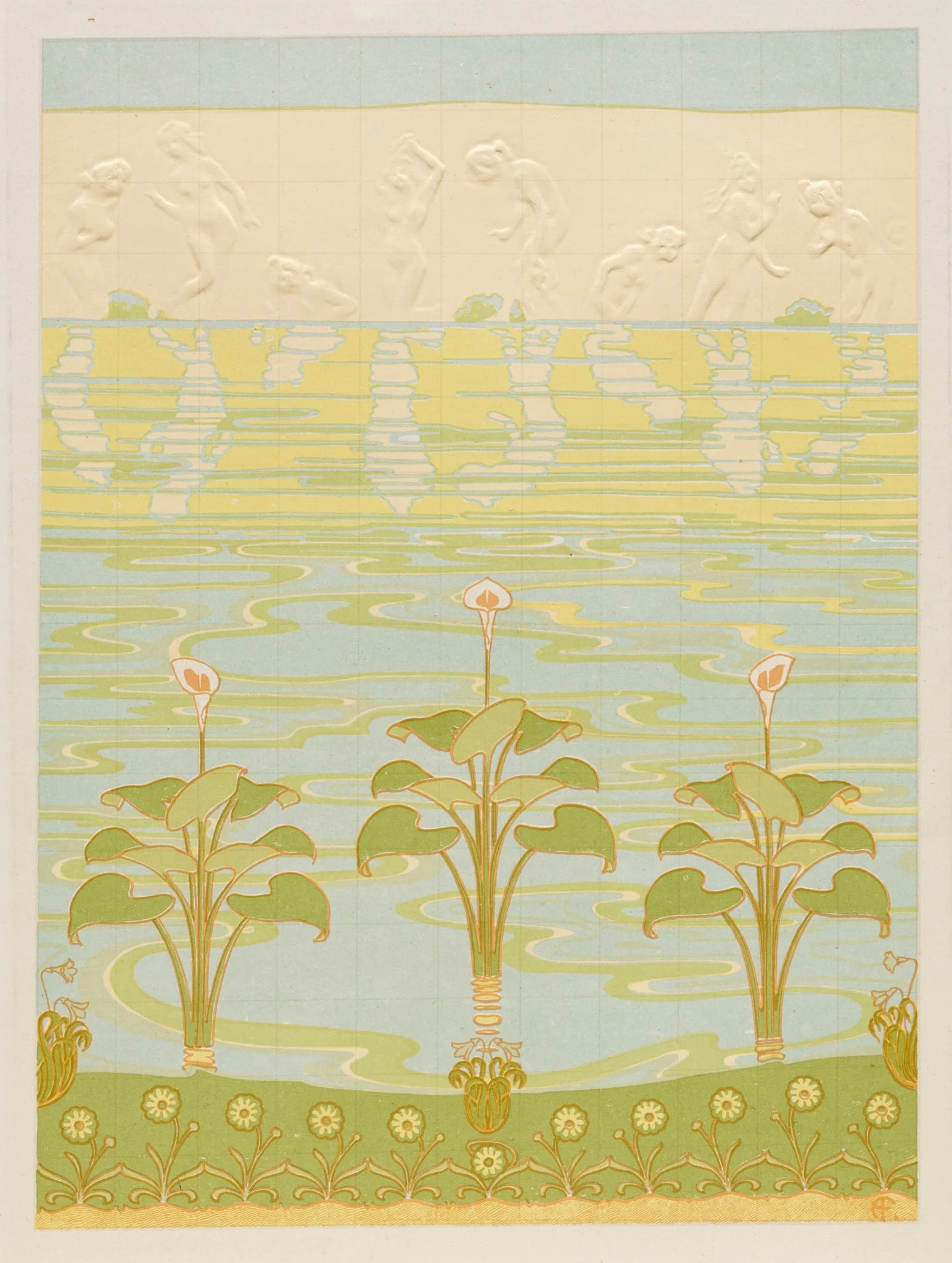 Decoration in Enameled Tiles for Bathroom, detail