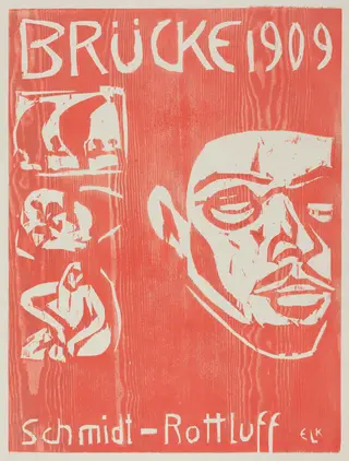 Cover of the Fourth Yearbook of the Artist Group the Brucke, by Ernst Ludwig Kirchner, ink, 1909