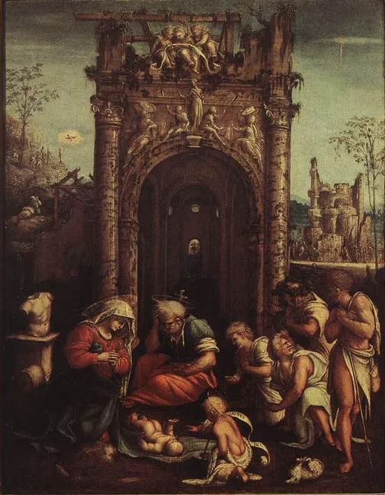 The Adoration of the Shepherds, detail
