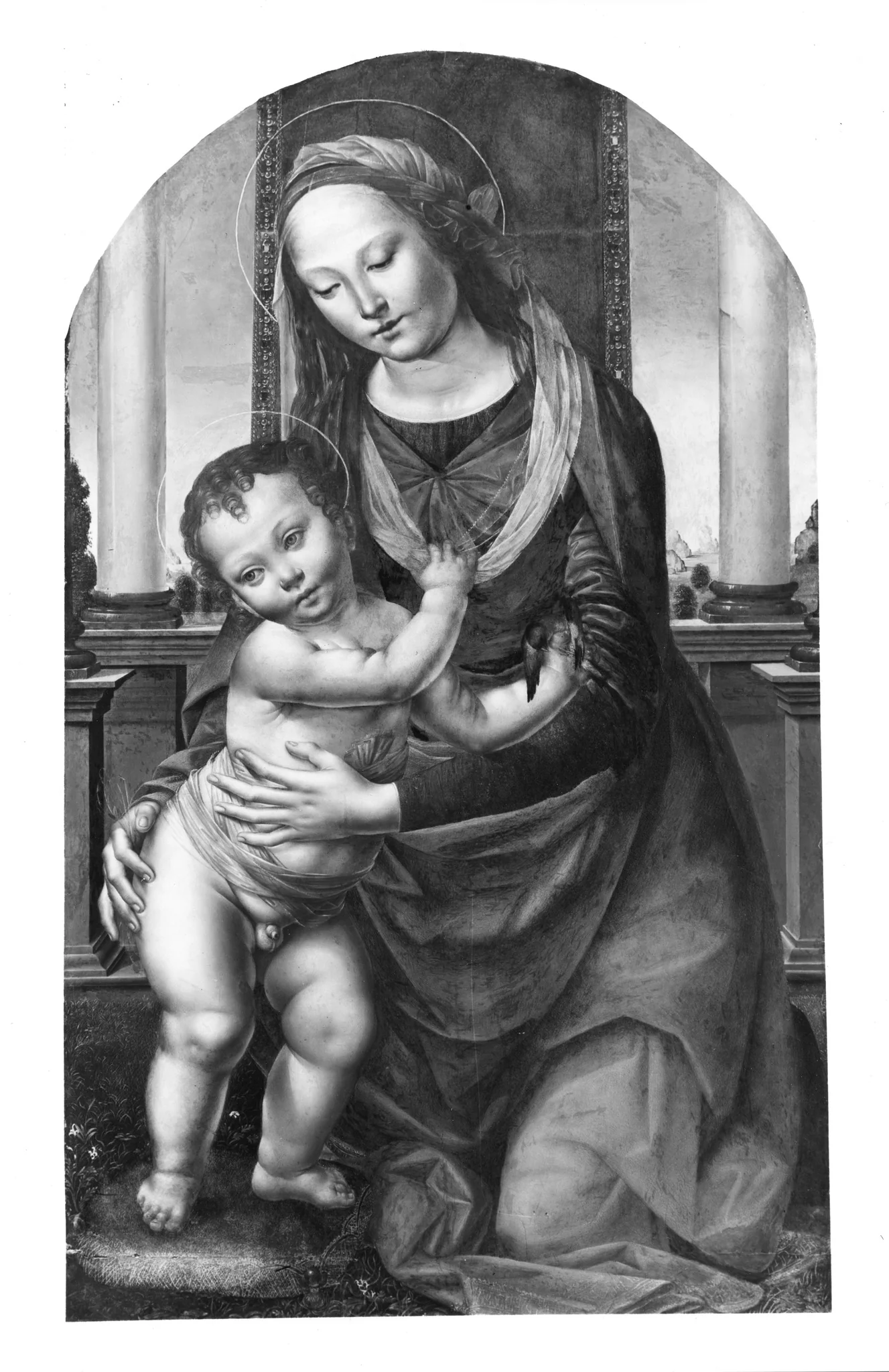 Mary with the child, detail