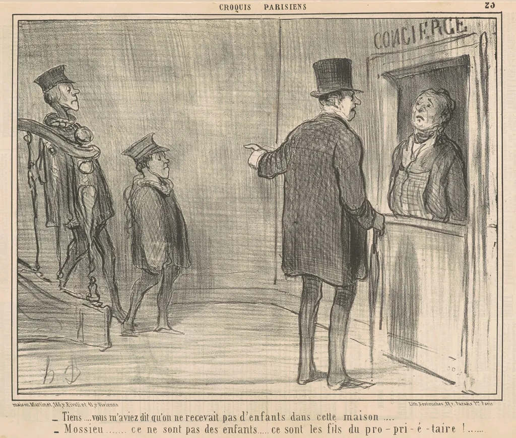 Tiens ... vous m'aviez dit ..., by Honoré Daumier, ink, 1857
