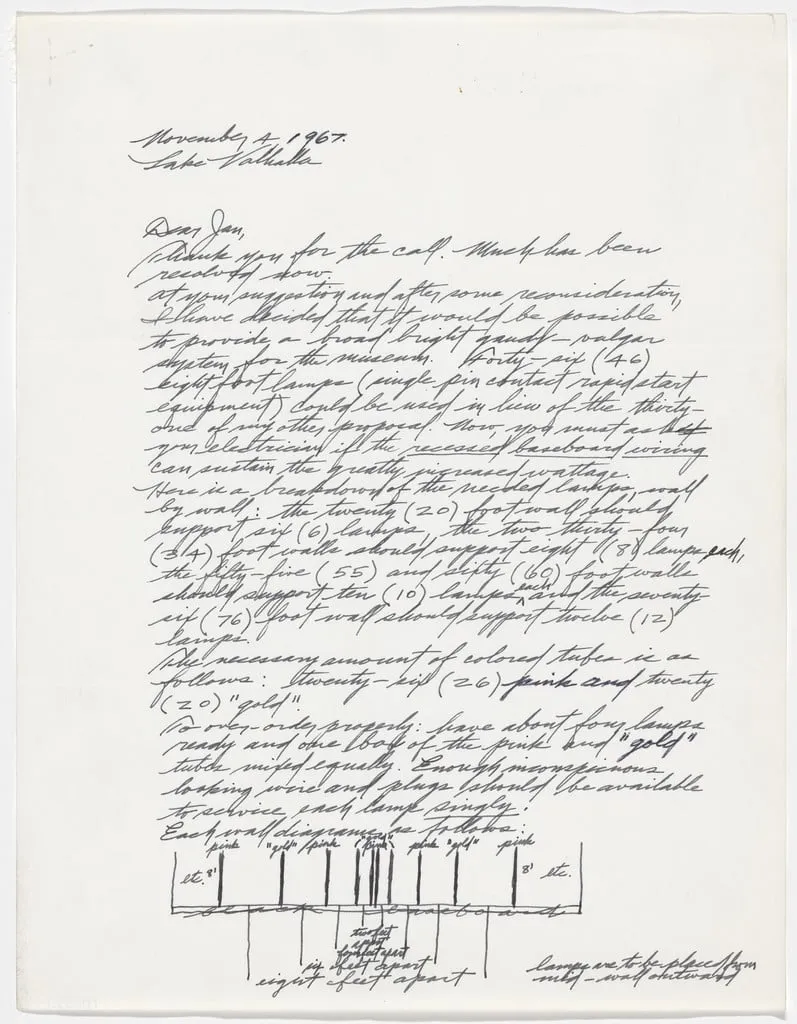 Untitled, by Dan Flavin, ink, 1967
