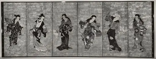 舞伎図屏風|Dancers