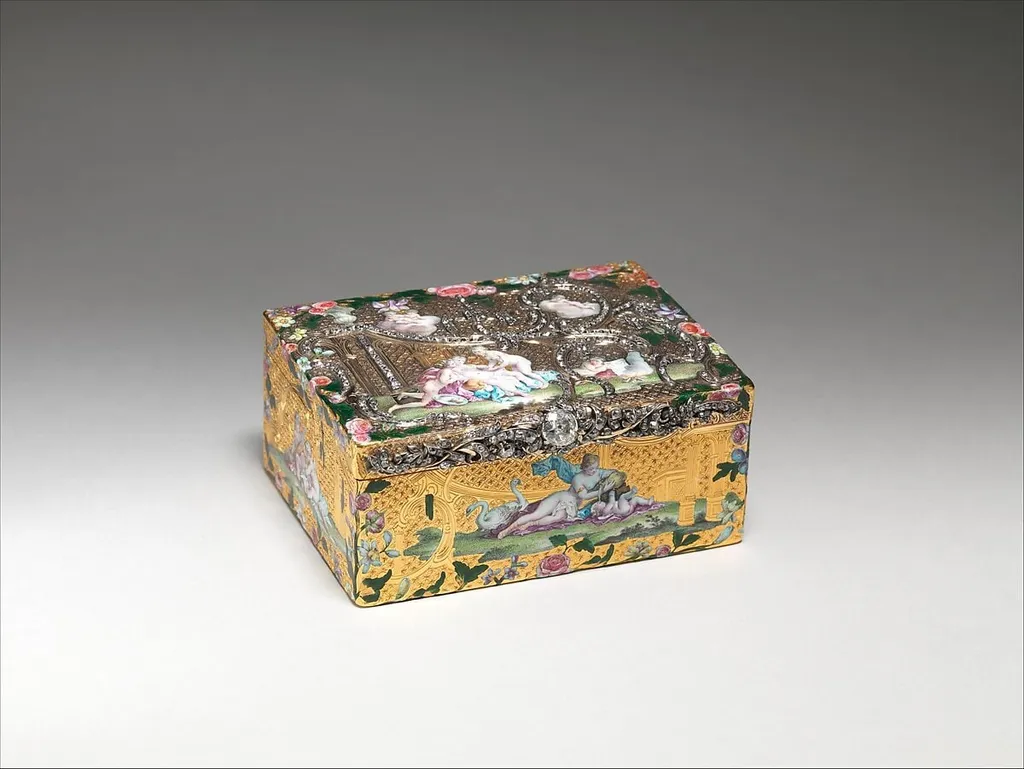 Snuffbox with portrait of Frederick the Great (1712–1786), King of Prussia, by Daniel Baudesson|Daniel Nikolaus Chodowiecki, gold, 1750