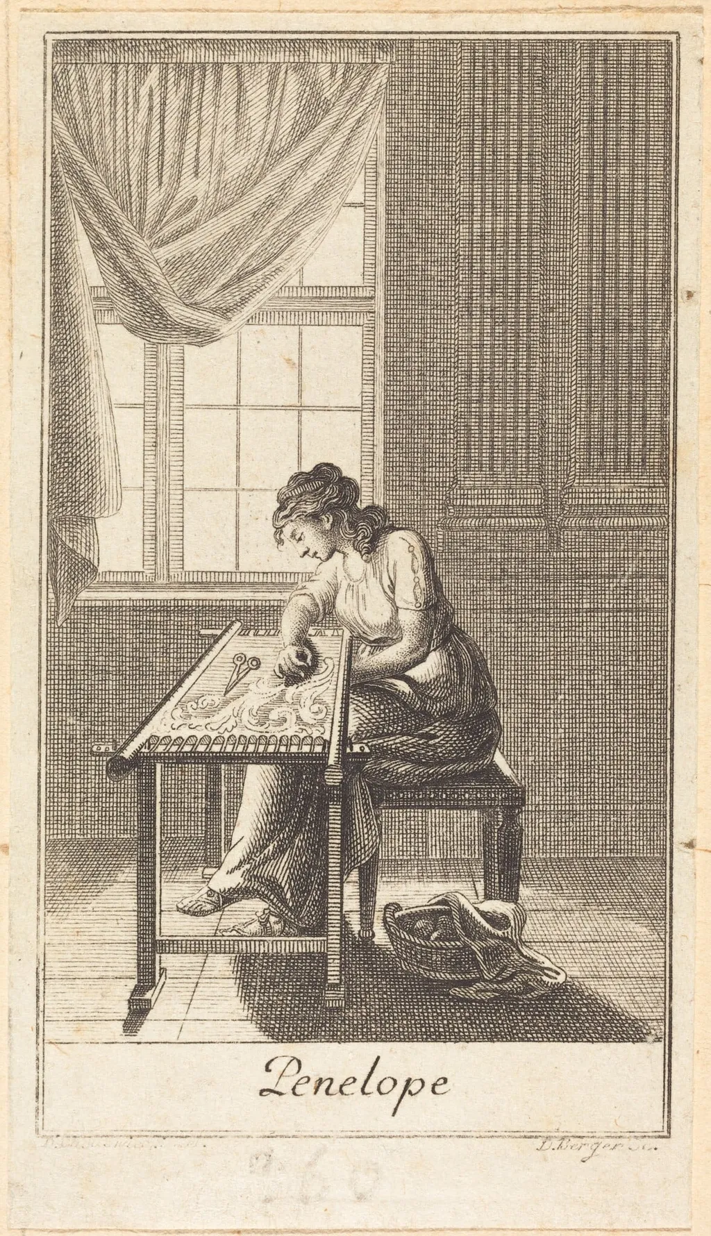Penelope, by Daniel Berger, ink, 1780