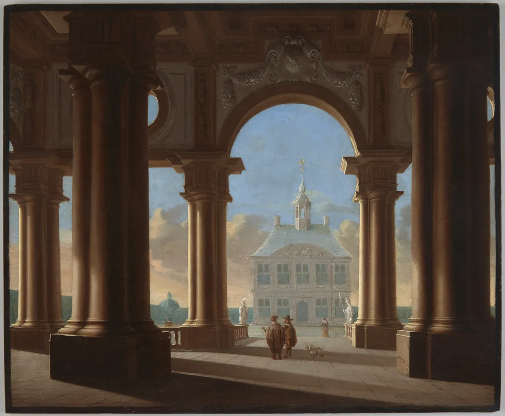 Palace Entrance, by Daniël de Blieck, oil, 1656