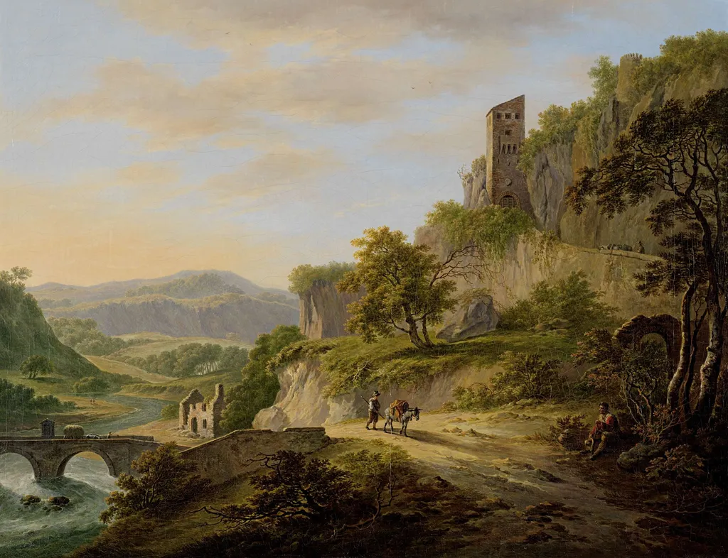 Gezicht op Civita Castellana, by Daniël Dupré, oil, 1800