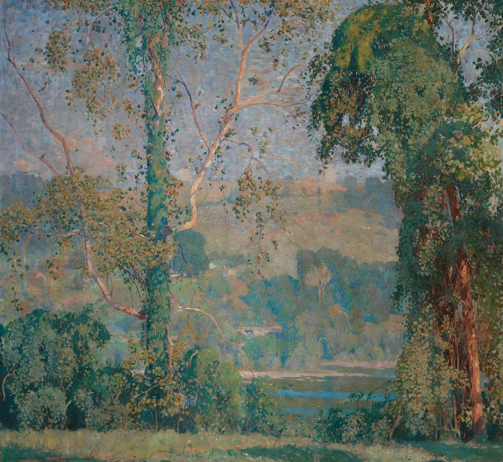Vineclad Trees, by Daniel Garber, oil, 1916