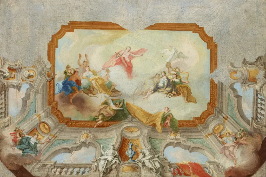 Apollo with the Muses – Project for a Plafond, by Daniel Gran