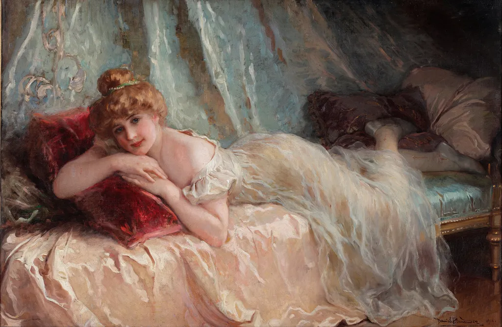 Idle Woman, by Daniel Hernández Morillo, oil, 1906