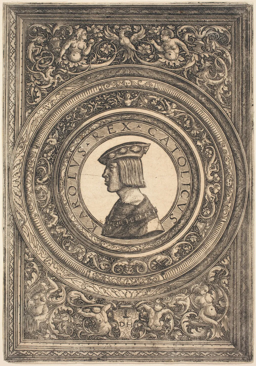 Emperor Charles V, by Daniel Hopfer, ink, 1519