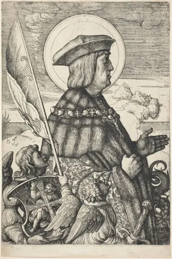 Emperor Maximilian I in the Guise of Saint George, by Daniel Hopfer