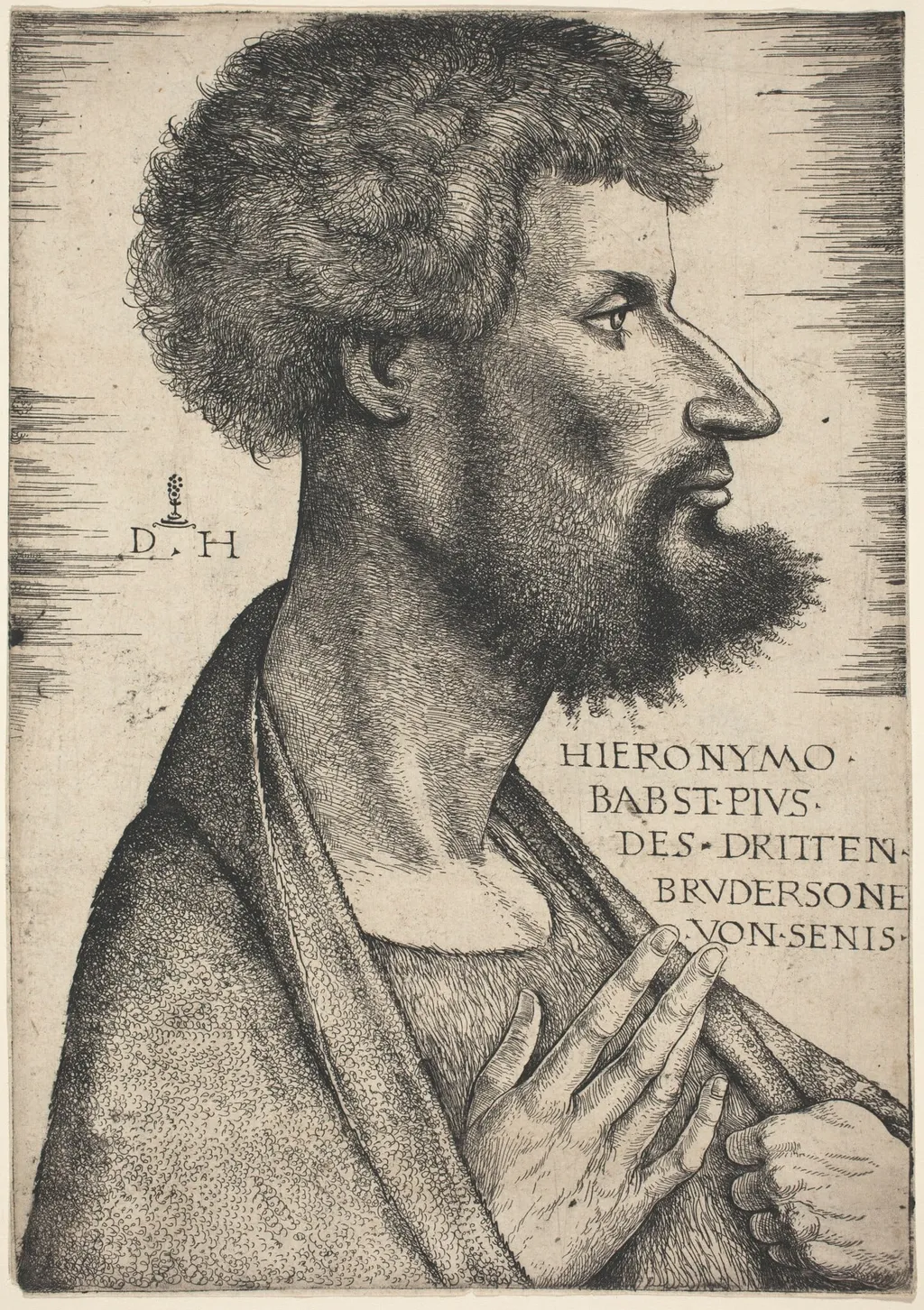 Girolamo da Siena, by Daniel Hopfer, ink, 1503