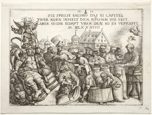 Illustration to proverbs XI (The Hoarders of Grain), by Daniel Hopfer