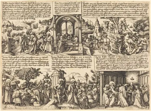 Jesus Christ Giving the Mission to the Apostles and Other New Testament Scenes, by Daniel Hopfer