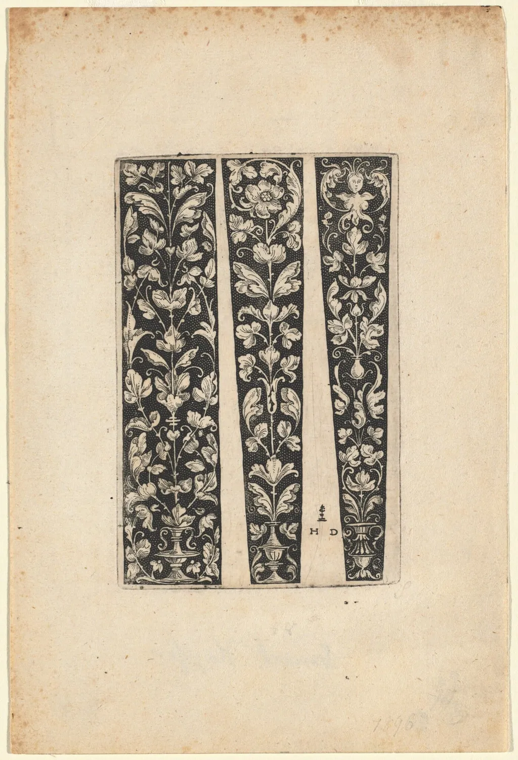 Ornament for Dagger Sheath, by Daniel Hopfer, ink, 1515