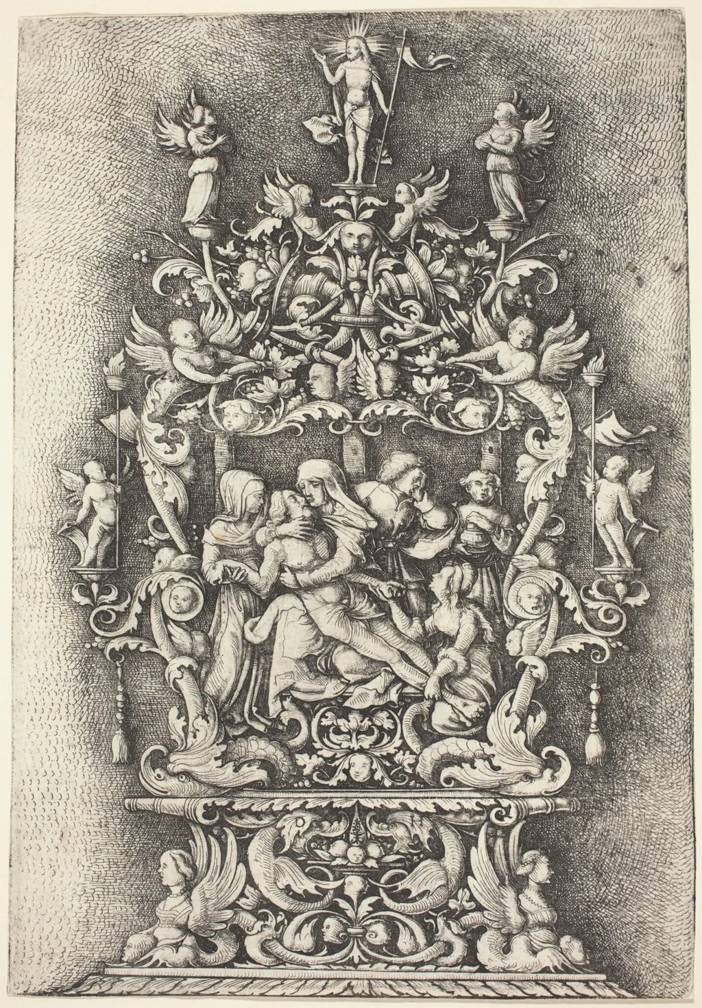 Reliquary with Pietà, by Daniel Hopfer, ink, 1513