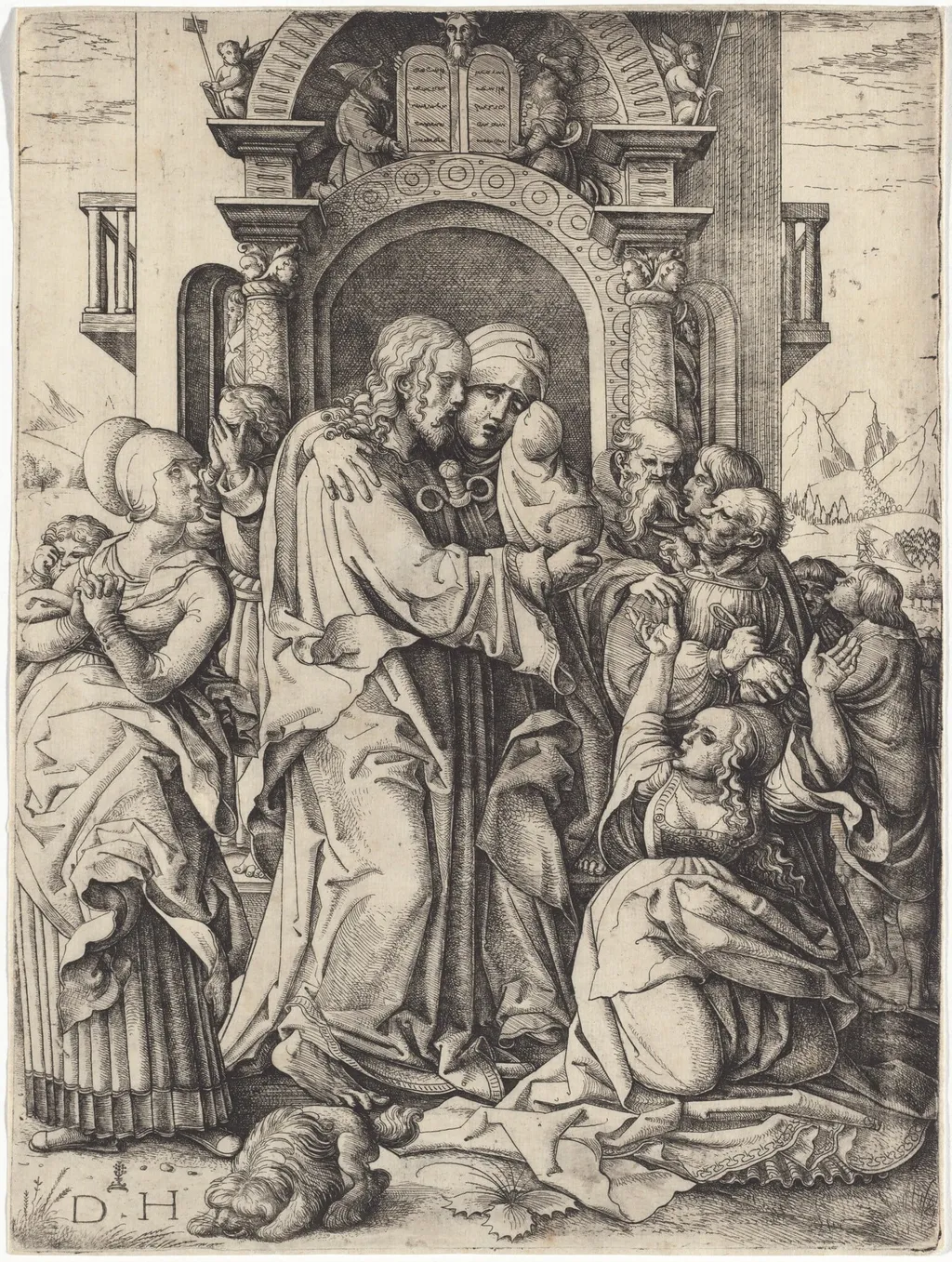 The Virgin Mary Taking Leave of Christ, by Daniel Hopfer, ink, 1520
